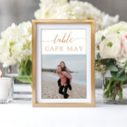 Travel Themed Wedding Photo Table Number Cards at Zazzle