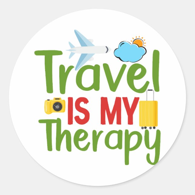 Travel Therapy and Inspiration, Lifetime Adventure Classic Round Sticker (Front)