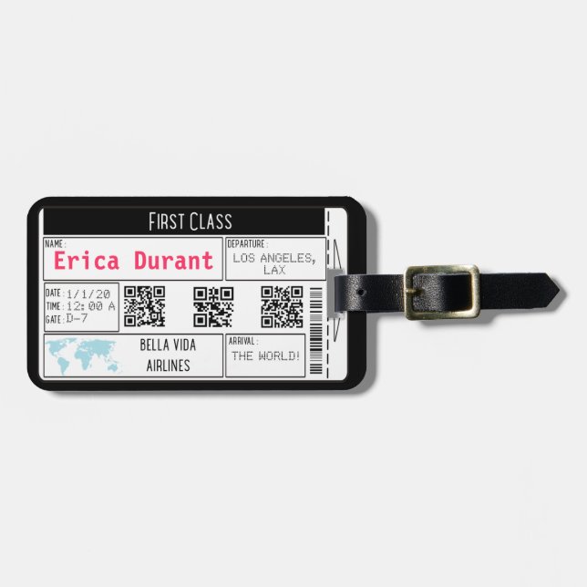 Travel Ticket : Luggage Tag (Front Horizontal)