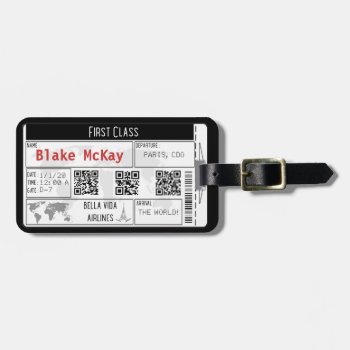 Travel Ticket Paris : Luggage Tag by luckygirl12776 at Zazzle