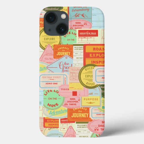 Travel ticket stamps iPhone 13 case