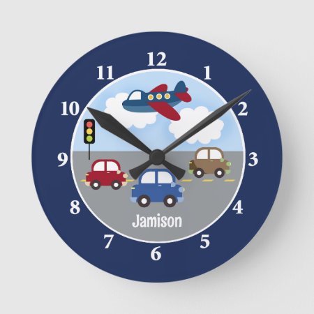 Travel Time Transportation Theme Custom Wall Clock