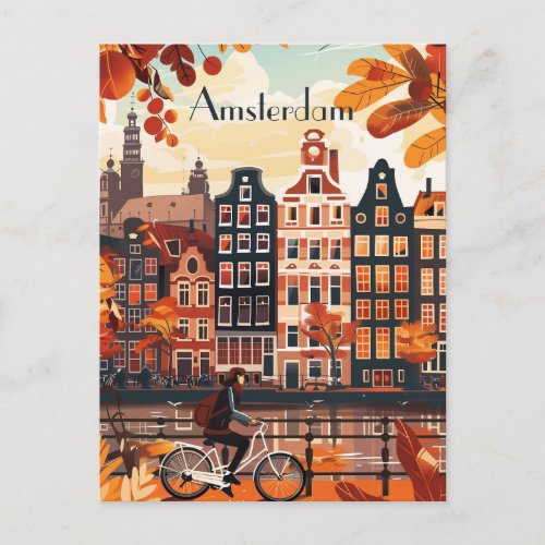 Travel to Amsterdam Postcard