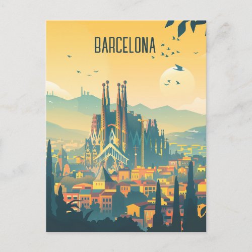 Travel to Barcelona Postcard
