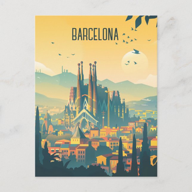Travel to Barcelona Postcard (Front)