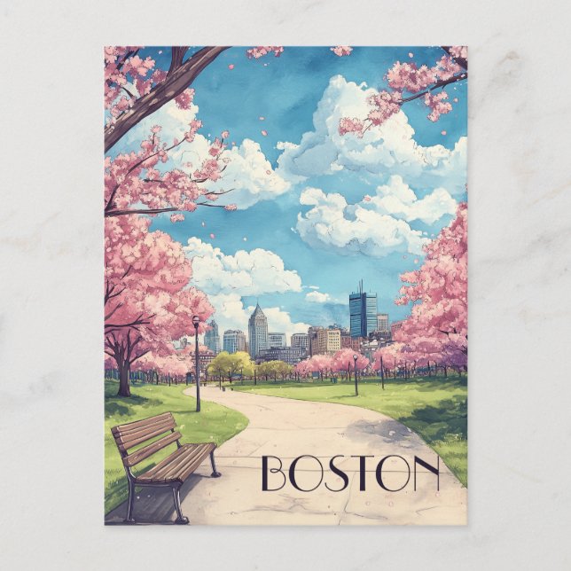 Travel to Boston Massachusetts Postcard (Front)
