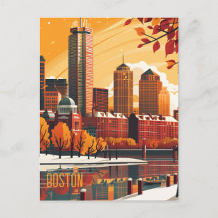 Travel to Boston Postcard