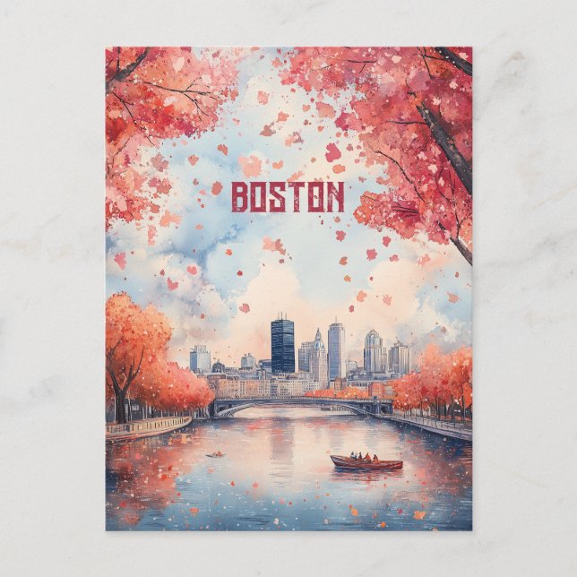 Travel to Boston USA Postcard (Front)