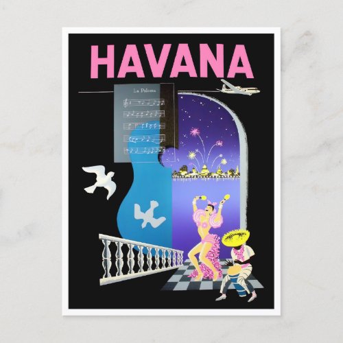 Travel to Cuba vintage travel postcard