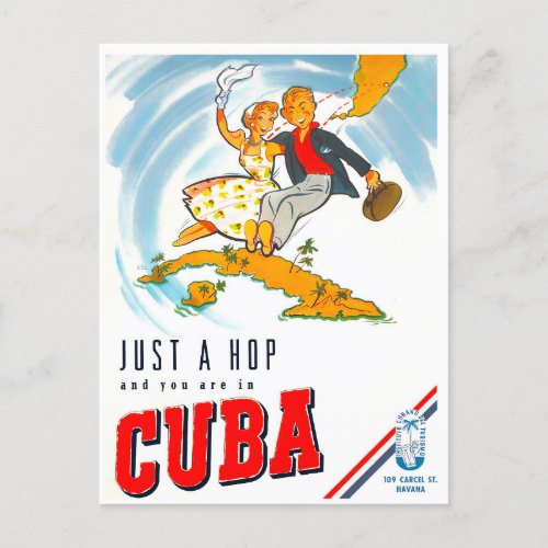 Travel to Cuba vintage travel postcard