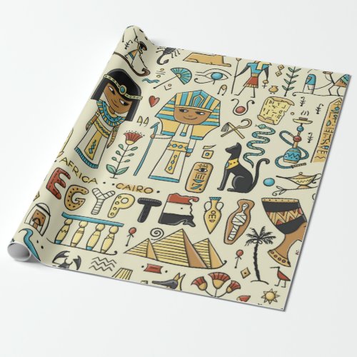 Travel to Egypt Seamless pattern Wrapping Paper