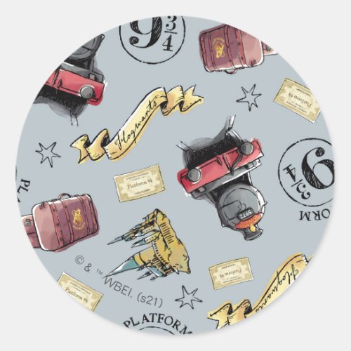 Travel To HOGWARTS Pattern Classic Round Sticker