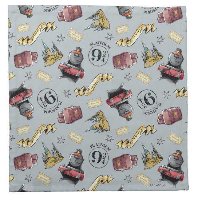 Travel To HOGWARTS™ Pattern Cloth Napkin (Front)