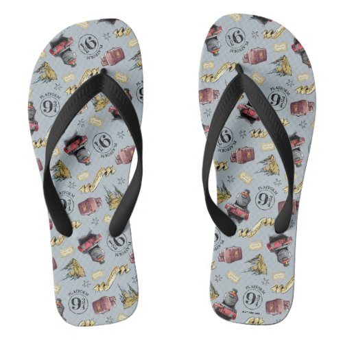 Travel To HOGWARTS Pattern Flip Flops