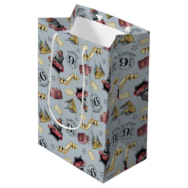 Travel To HOGWARTS™ Pattern Medium Gift Bag (Front Angled)
