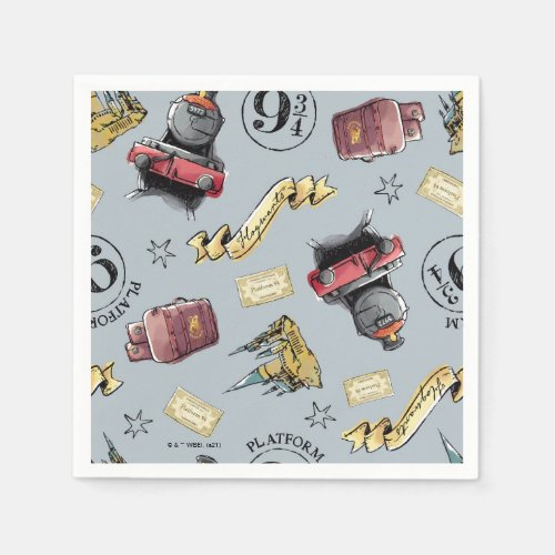 Travel To HOGWARTS Pattern Napkins