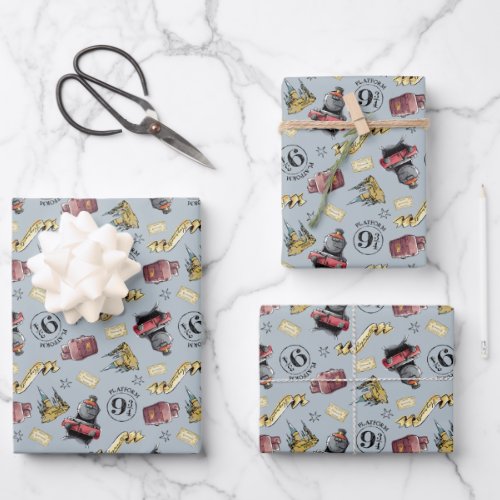 Travel To HOGWARTS Pattern Wrapping Paper Sheets