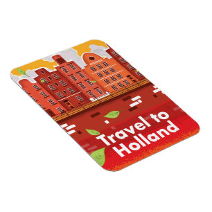 Travel to Holland vintage poster. Magnet