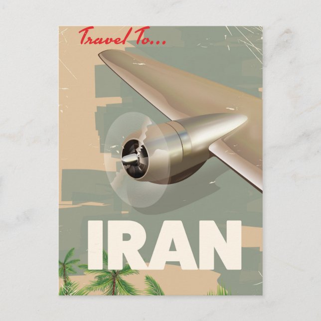 travel to Iran vintage travel poster Postcard (Front)