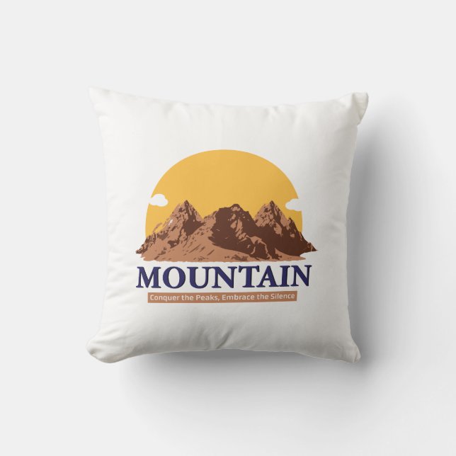 Travel to Mountain Throw Pillow (Front)