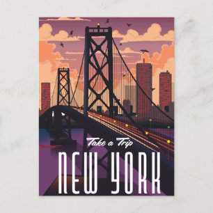 Travel To New York Announcement Postcard
