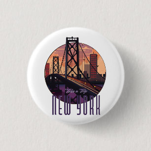 Travel To New York Button