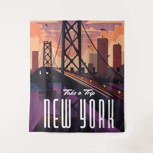 Travel To New York Tapestry (Front)