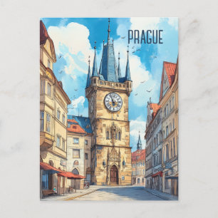 Travel to Prague Czechia Postcard