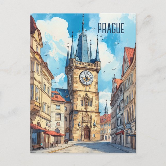 Travel to Prague Czechia Postcard (Front)