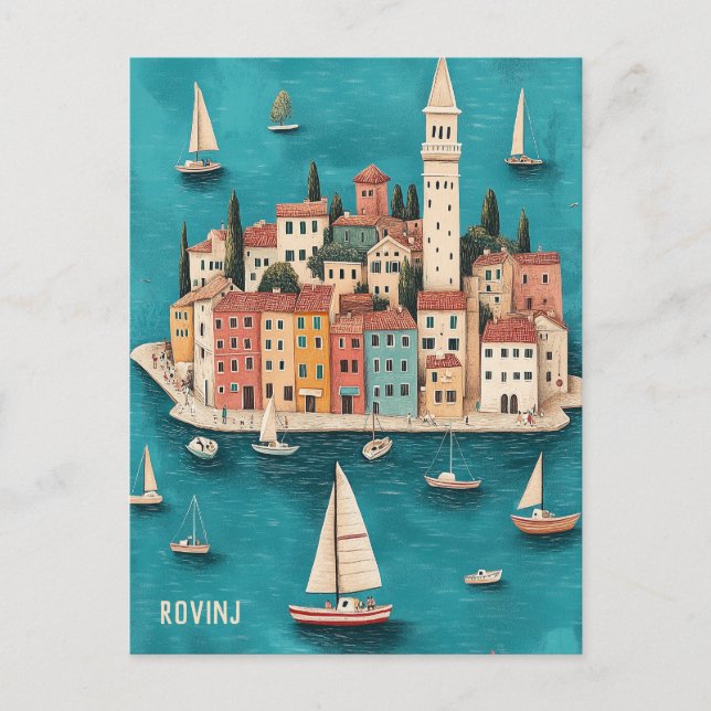 Travel to Rovinj Croatia Postcard (Front)