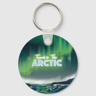 Travel to the Arctic Travel Poster Art Keychain
