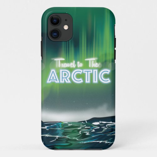 Travel to the Arctic Travel Poster iPhone 11 Case