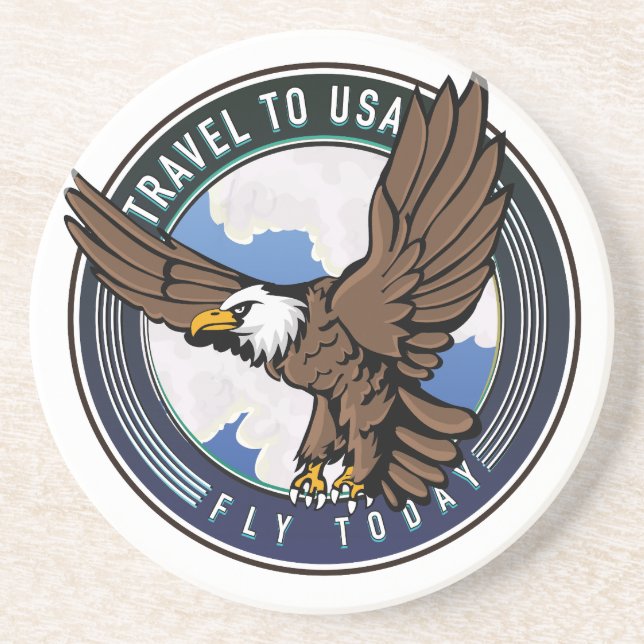 Travel to USA Fly today logo Coaster (Front)