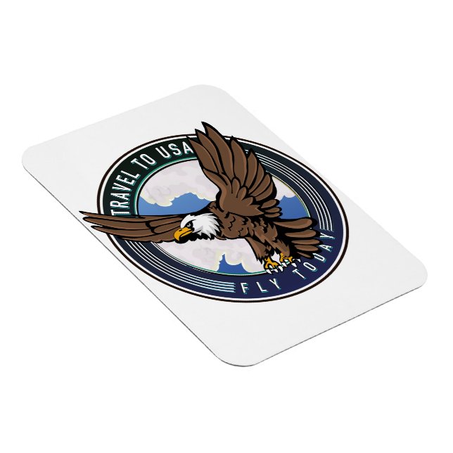 Travel to USA Fly today logo Magnet (Right Side)
