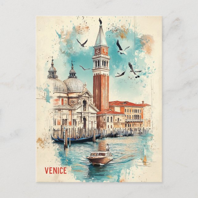 Travel to Venice Italy Postcard (Front)