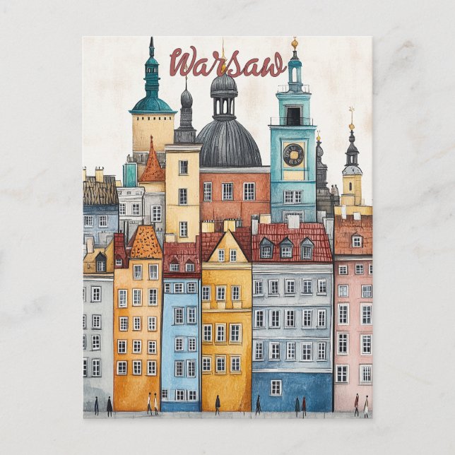 Travel to Warsaw Poland Postcard (Front)