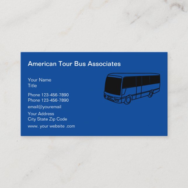 Travel Tour Bus Operator Business Card (Front)