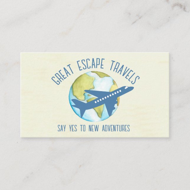 Travel tour vacation agent flights business card (Front)