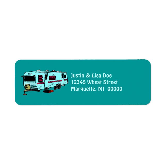 Travel Trailer Camp Glamping Camper Address Labels (Front)