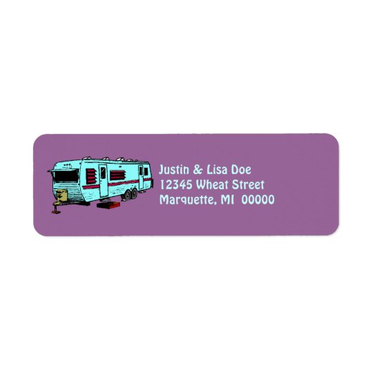 Travel Trailer Camp Glamping Camper Address Labels