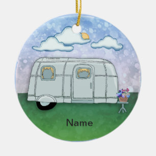 Travel Trailer Ceramic Ornament