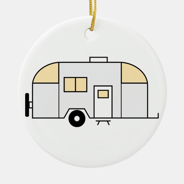 Travel Trailer Ceramic Ornament (Front)