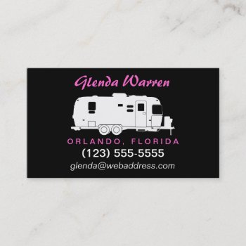 Travel Trailer Rv Silhouette Calling Card by rv_lifestyle at Zazzle