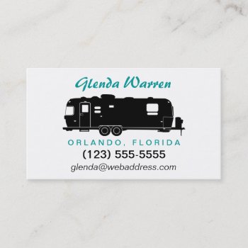 Travel Trailer Rv Silhouette Personal Calling Card by rv_lifestyle at Zazzle