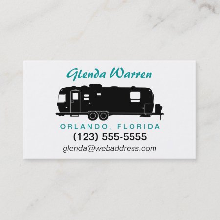 Travel Trailer Rv Silhouette Personal Calling Card