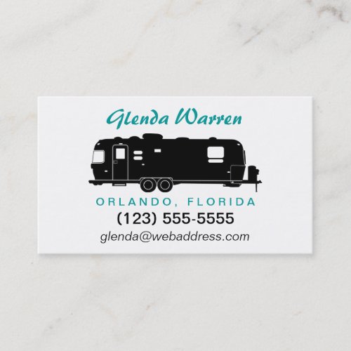 Travel Trailer RV Silhouette Personal Calling Card