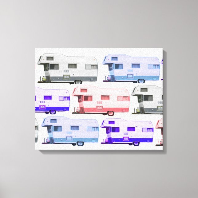 Travel Trailer Vintage Canvas Print (Front)