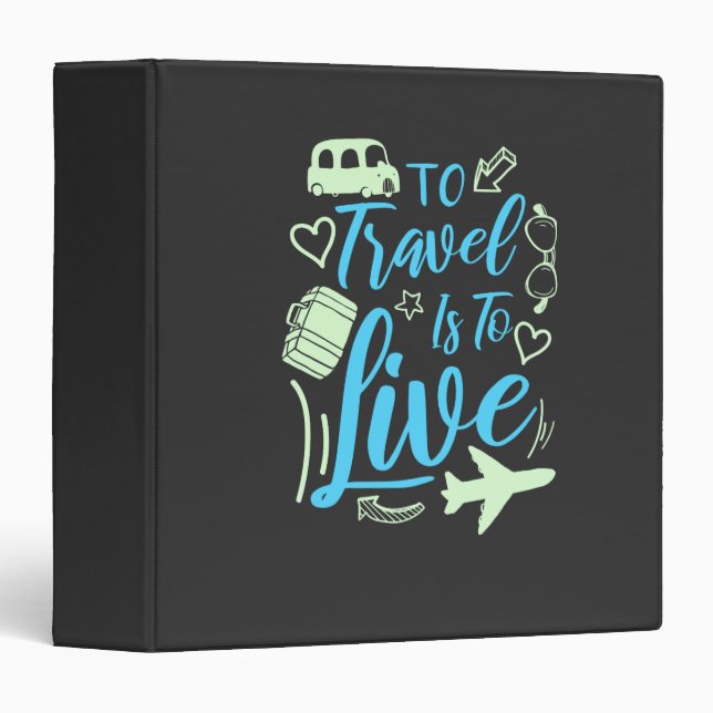Travel Travel Quote Gift 3 Ring Binder (Front/Spine)