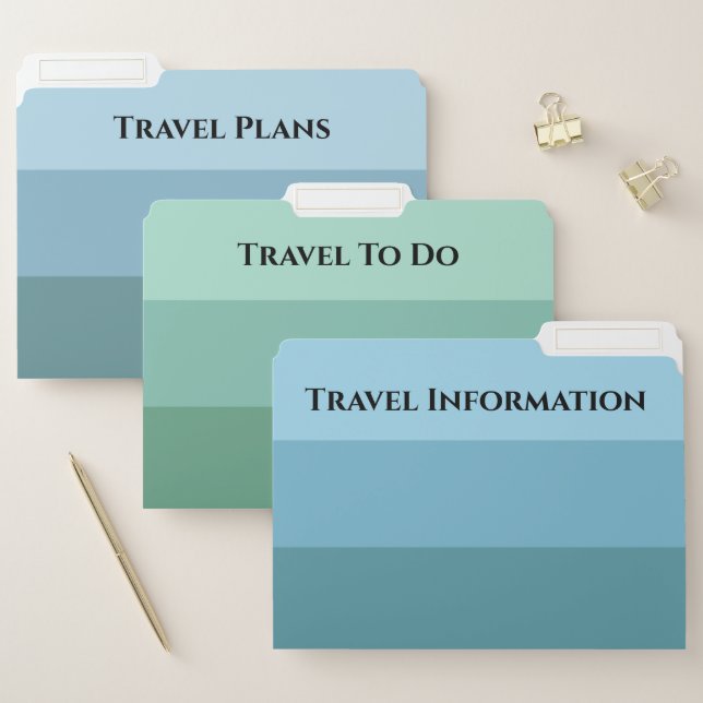 Travel Trip Cruise Vacation Planning Organizer File Folder (Set)