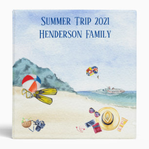 Travel Vacation Photo Album Beach 3 Ring Binder